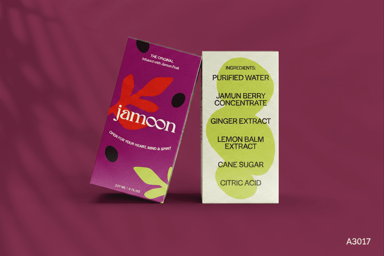 Jamoon packaging with ingredient card