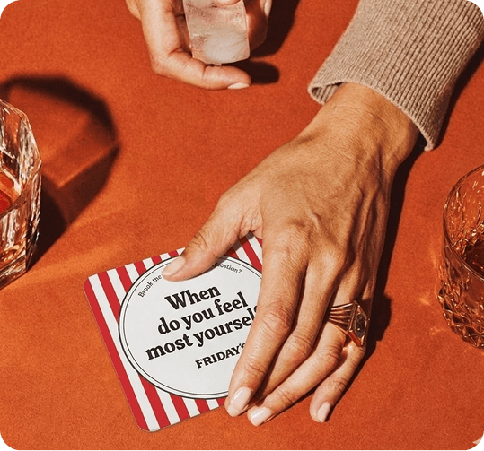 Hands with cocktail napkin